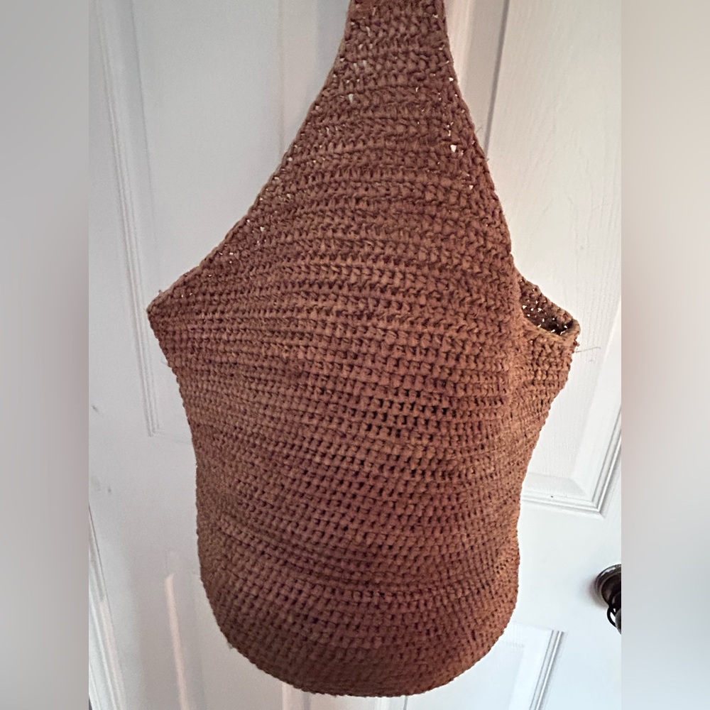 Woven Straw Tote Bag in Brown - Picture 2 of 10